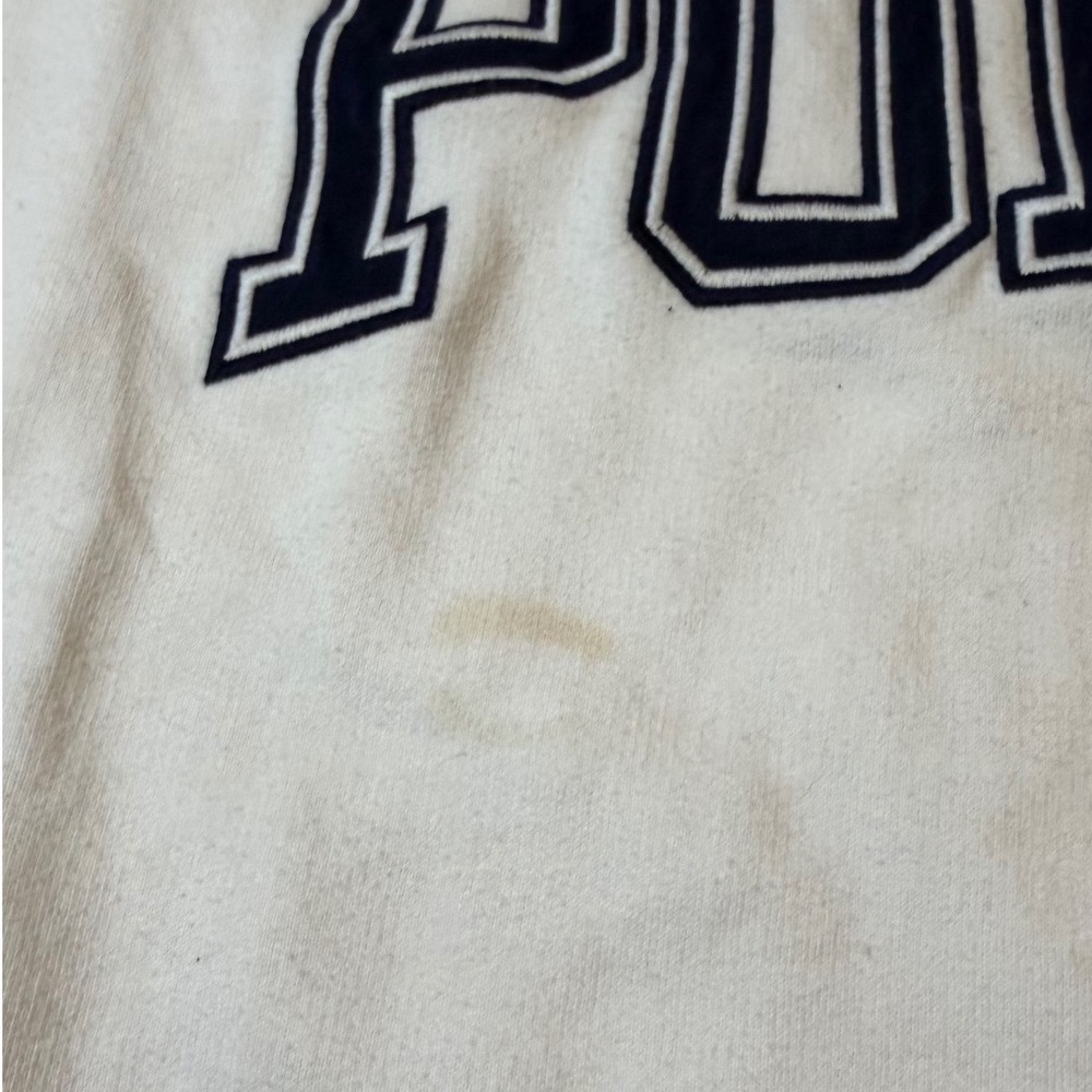 Polo Ralph Lauren Sweatshirt Mens Large White Fair Stained Applique Logo - Picture 6 of 11